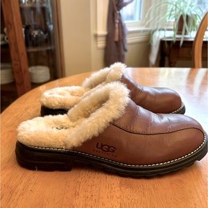Ugg Leather Slip-On Clogs